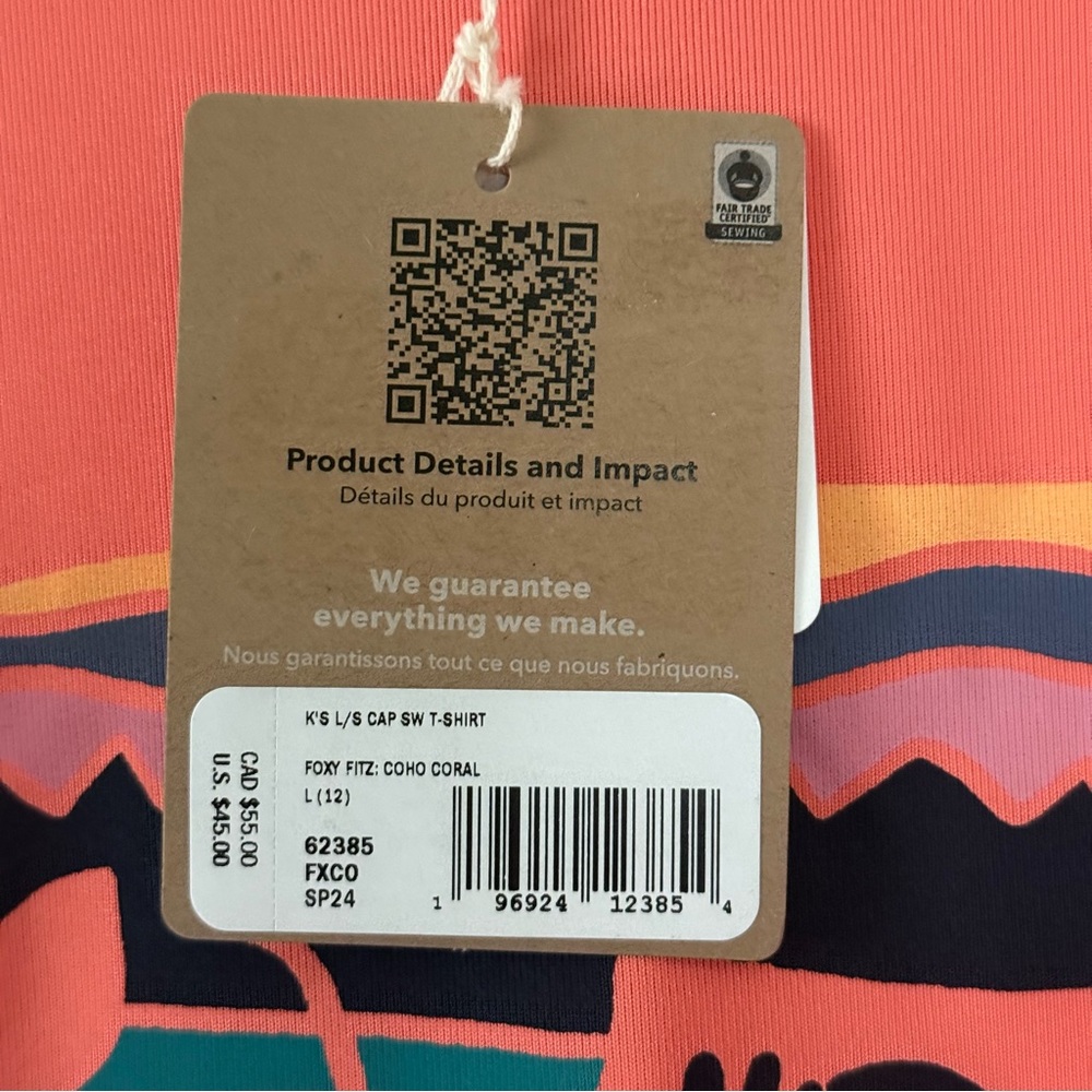 NWT Patagonia Capilene UPF Cool Silkweight Long Sleeve Shirt, Foxy Fitz - Picture 8 of 10